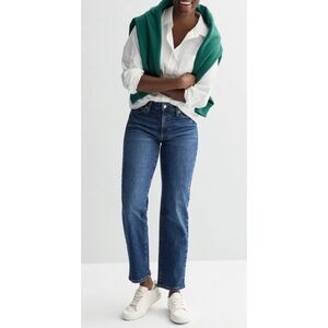 Sonoma Womens Sz 10P High Rise Straight Jeans 24" Inseam Medium Wash Stretch